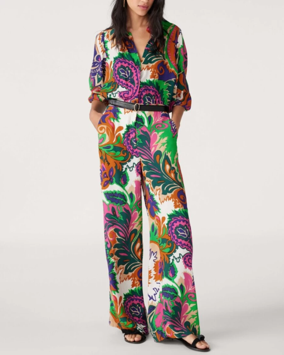 ba&sh Women's Naomie Green Trousers | Stylish Casual Pants