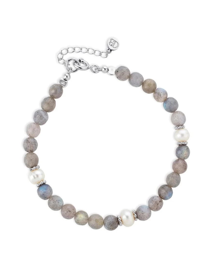 Claudia Bradby Women's Labradorite Pearl Healing Bracelet for Positive Energy & Protection