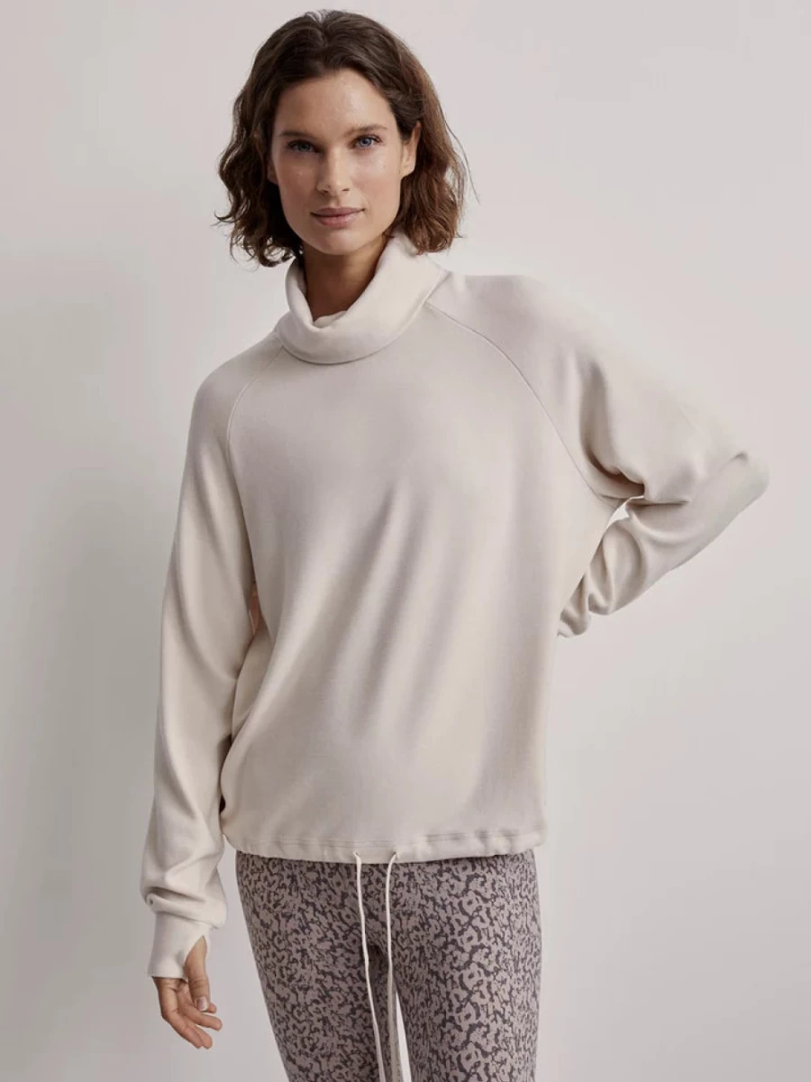 Varley Women's Portland High Neck Sweater in Crystal Grey - Elegant Knit Top for Women