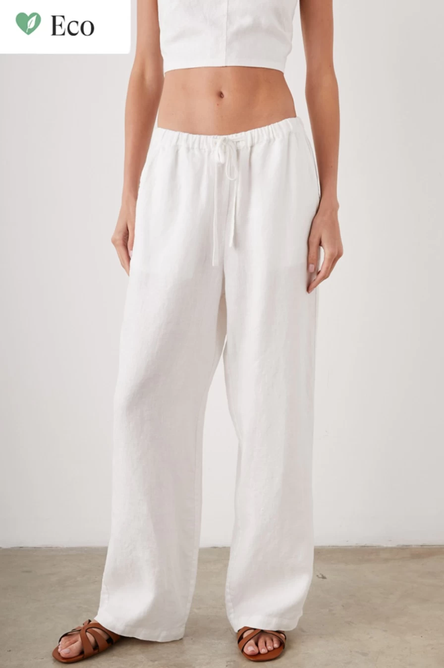 Rails Women's Emmie Linen Trousers in White - Comfortable Summer Pants