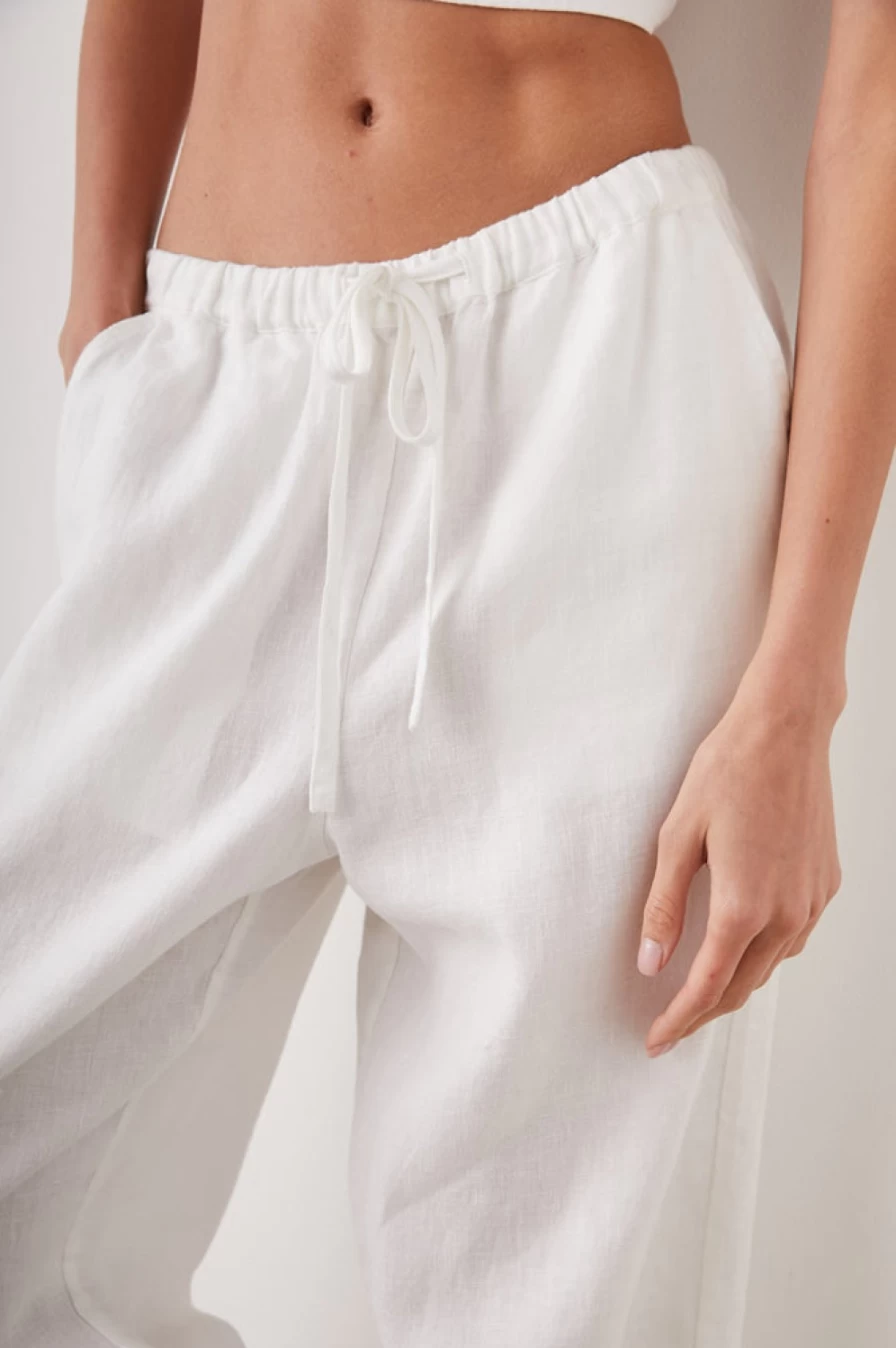 Rails Women's Emmie Linen Trousers in White - Comfortable Summer Pants