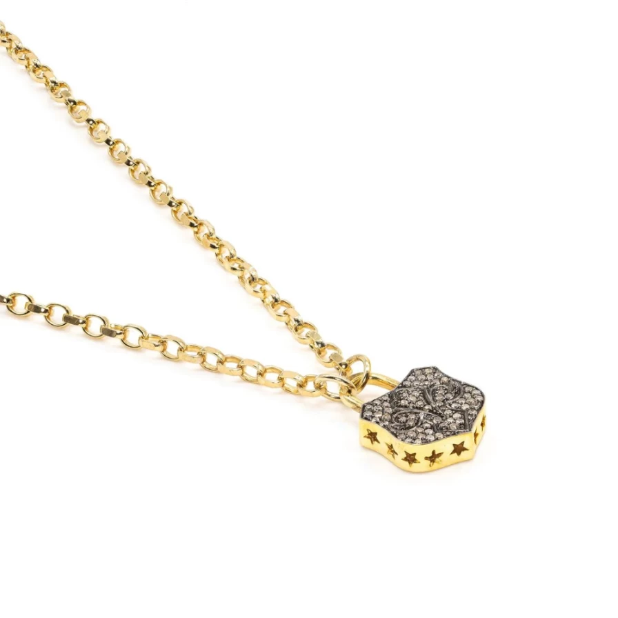 Kirstie Le Marque Women's Diamond Chunky Lock Pendant Necklace