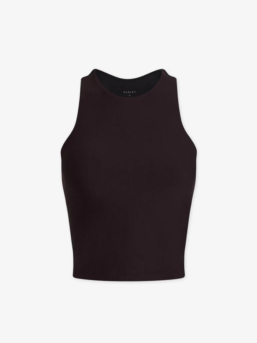 Varley Women's Let'S Move Rib Kempton Bra in Chocolate - Supportive Activewear