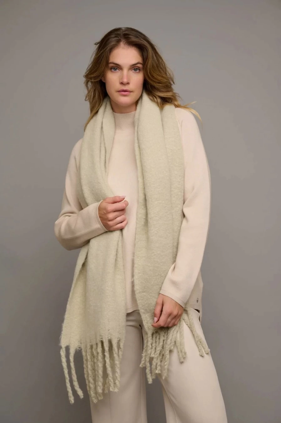 Rino & Pelle Women's Sage Green Gella Scarf - Soft Wool Wrap for Elegant Style