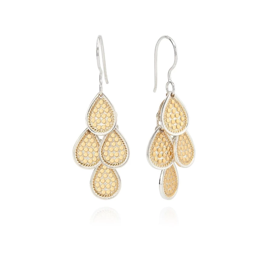 Anna Beck Women's Gold & Silver Chandelier Earrings – Elegant Dangling Jewelry