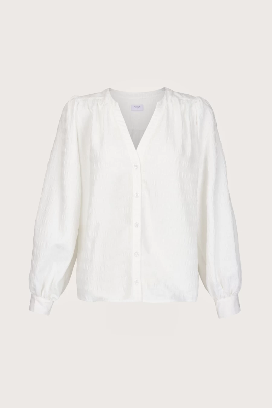 Mayla Women's Lorraine Blouse in Winter White - Elegant Feminine Top