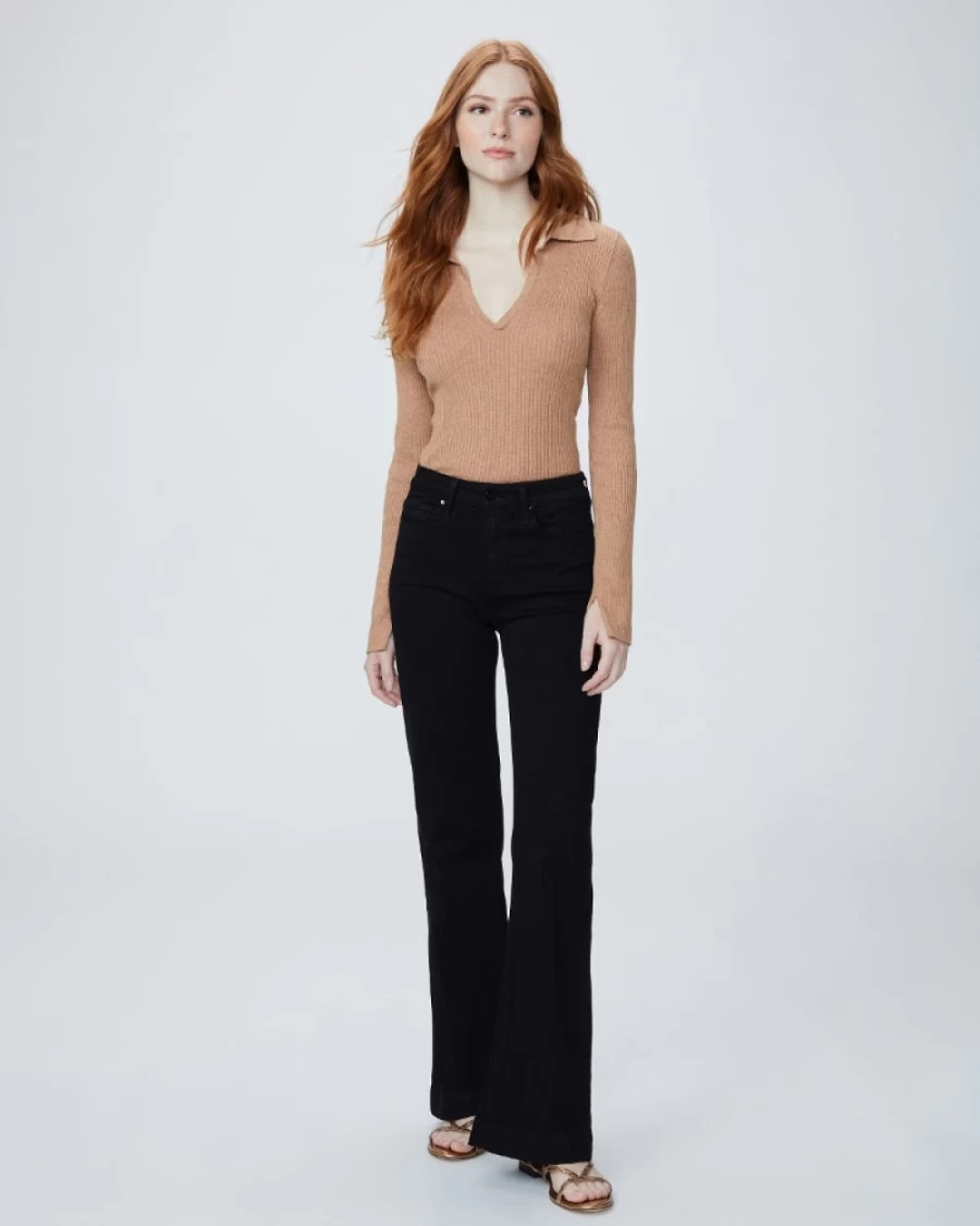Paige Women's 32" Black Shadow Jeans - High Waist Slim Fit Denim Pants