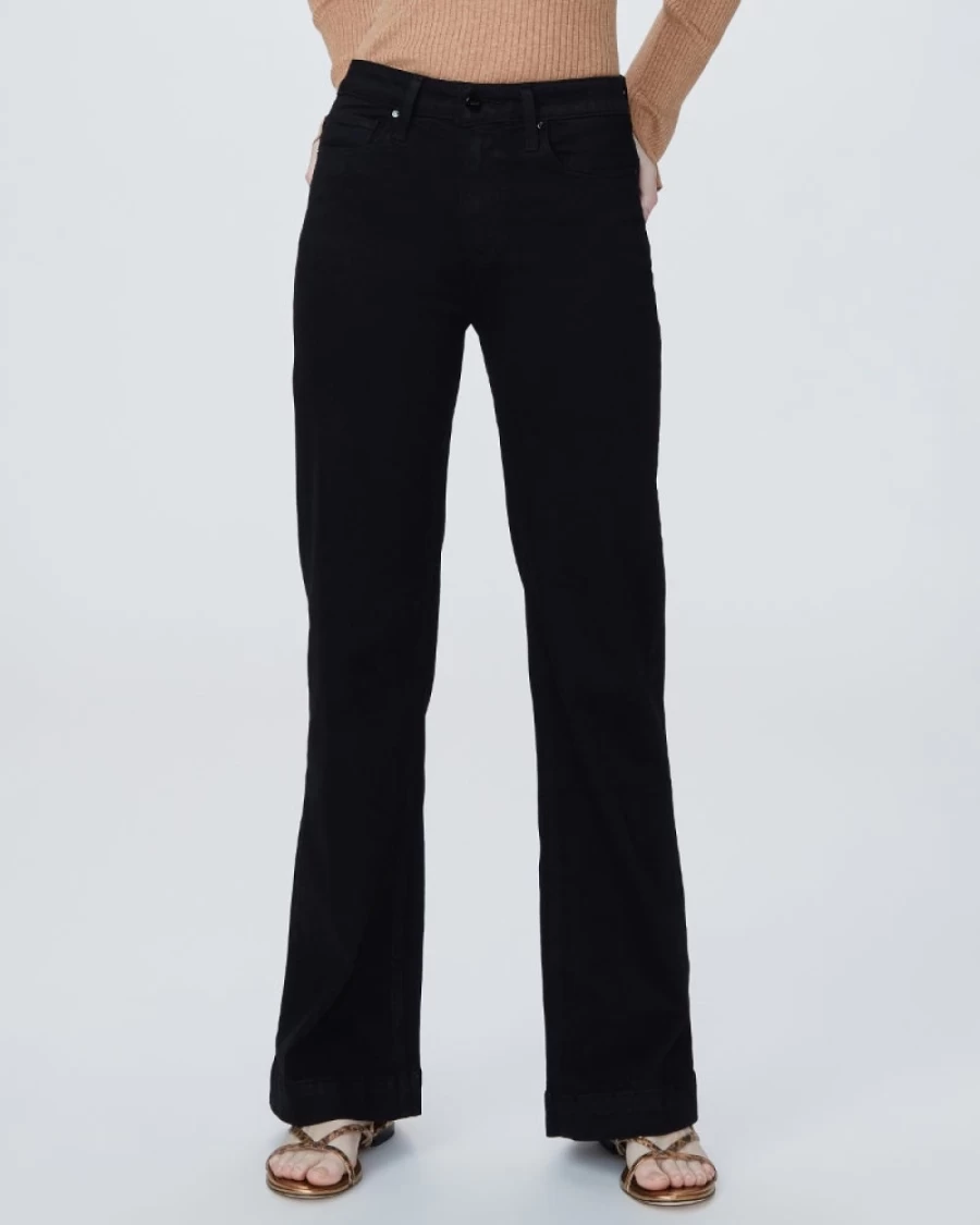 Paige Women's 32" Black Shadow Jeans - High Waist Slim Fit Denim Pants