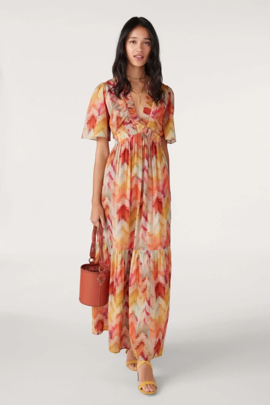 ba&sh Women's Axana Dress in Ocre - Elegant Casual Style