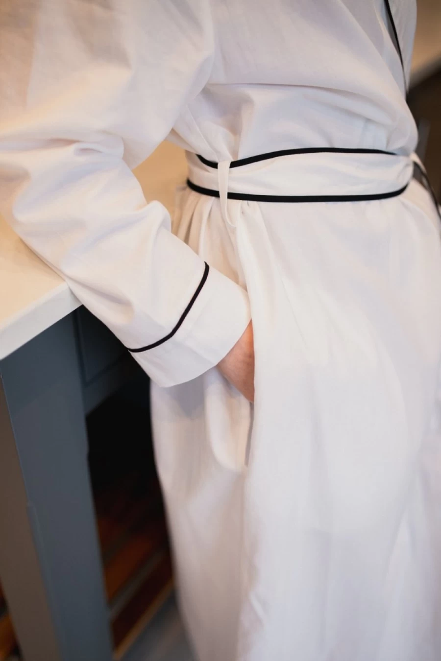 BREATHE Women's Organic Cotton Robe - Soft White Bathrobe for Comfort & Relaxation