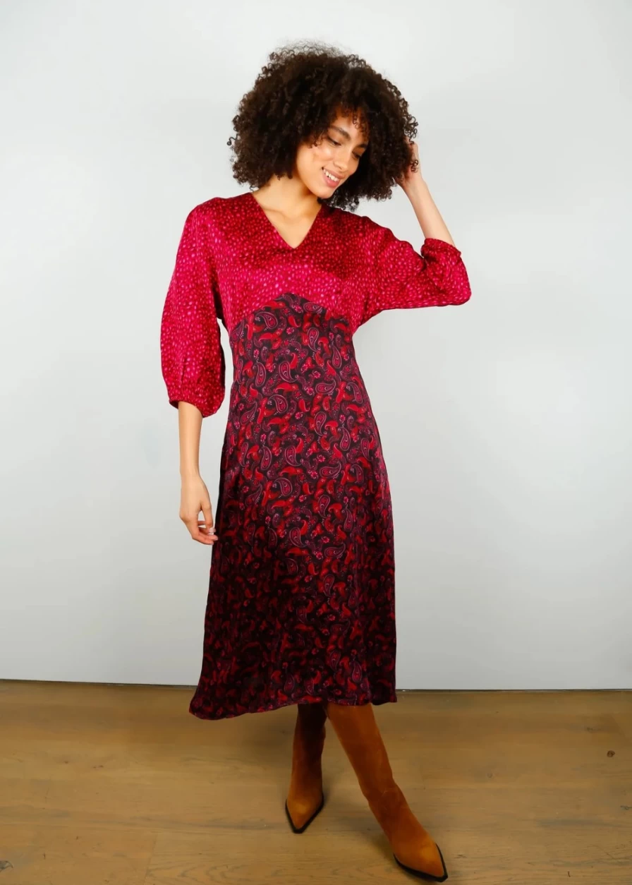 Primrose Park Women's Maggie Dress in Leo Print and Paisley Pinks