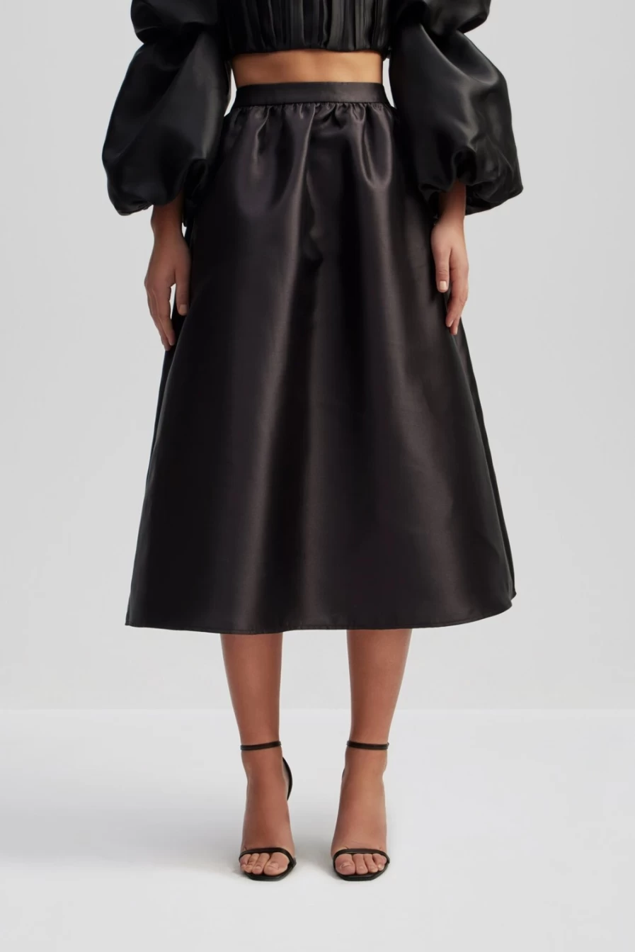 BY MALINA Women's Hayden Midi Skirt - Elegant High Waist Flowy A-Line Skirt for Women