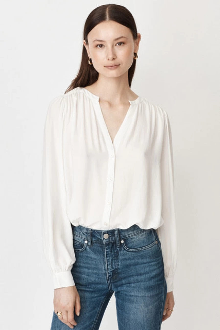 Mayla Women's Lorraine Blouse in White - Elegant Feminine Top