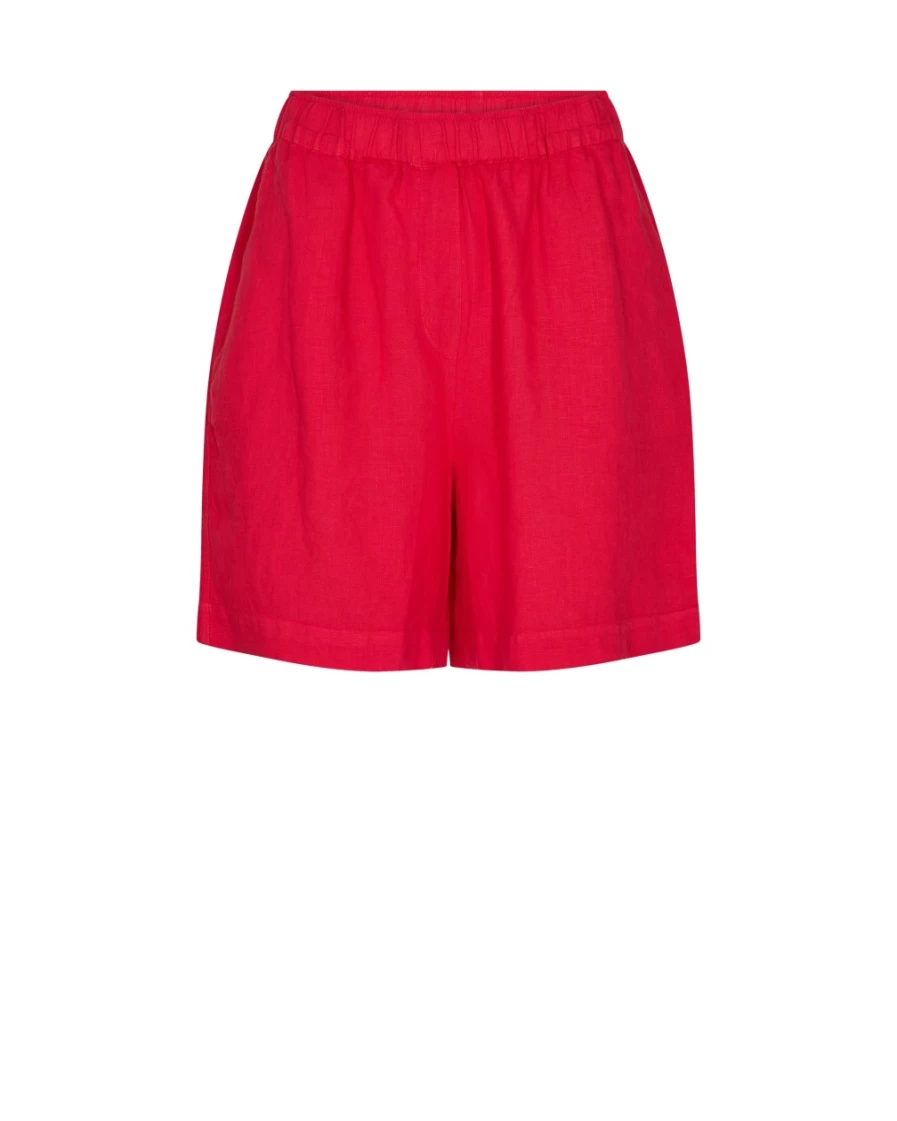 Mos Mosh Women's Linen Shorts - Comfortable Summer Tomato Red Casual Shorts