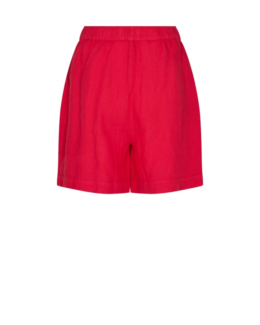 Mos Mosh Women's Linen Shorts - Comfortable Summer Tomato Red Casual Shorts