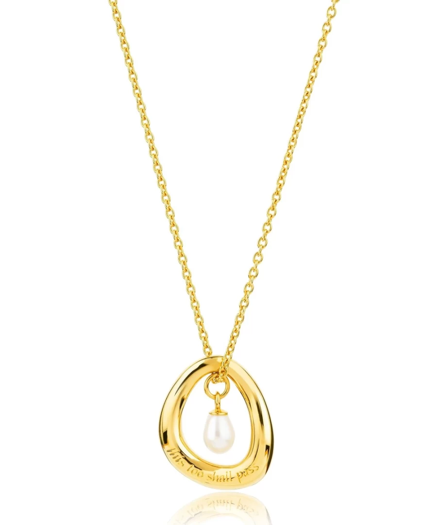 Claudia Bradby Women's This Too Shall Pass Pearl Gold Necklace