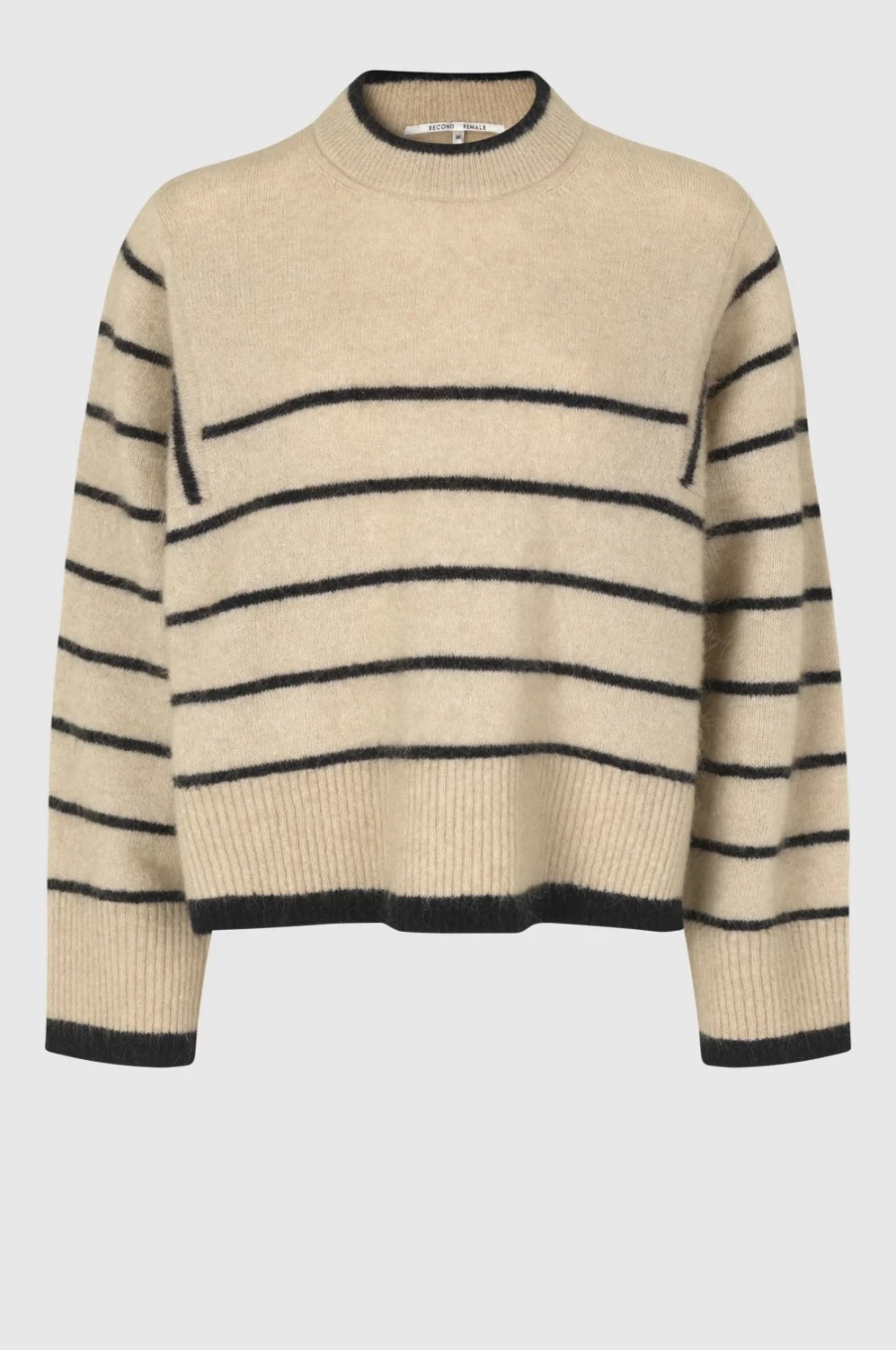 Second Female Women's Laila Knit O-Neck Oxford Tan Sweater
