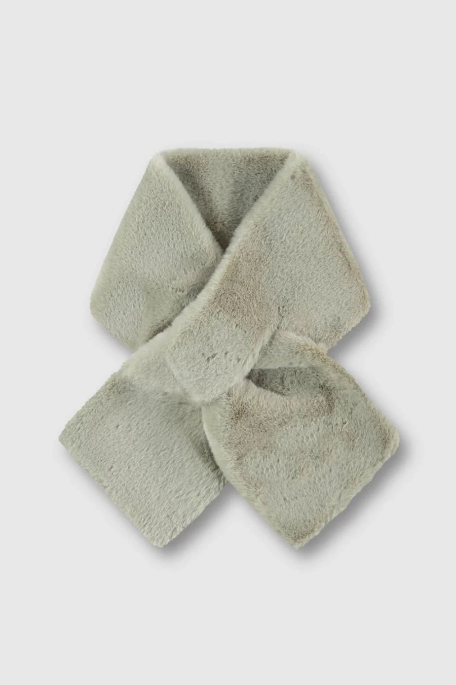 Rino & Pelle Women's Stip Faux Fur Scarf in Sage Green - Luxurious Soft Winter Wrap