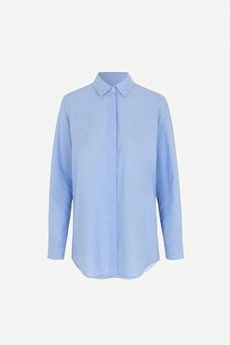 Samsoe Samsoe Women's Caico Oxford Blue Shirt - Classic Casual Button-Down Top