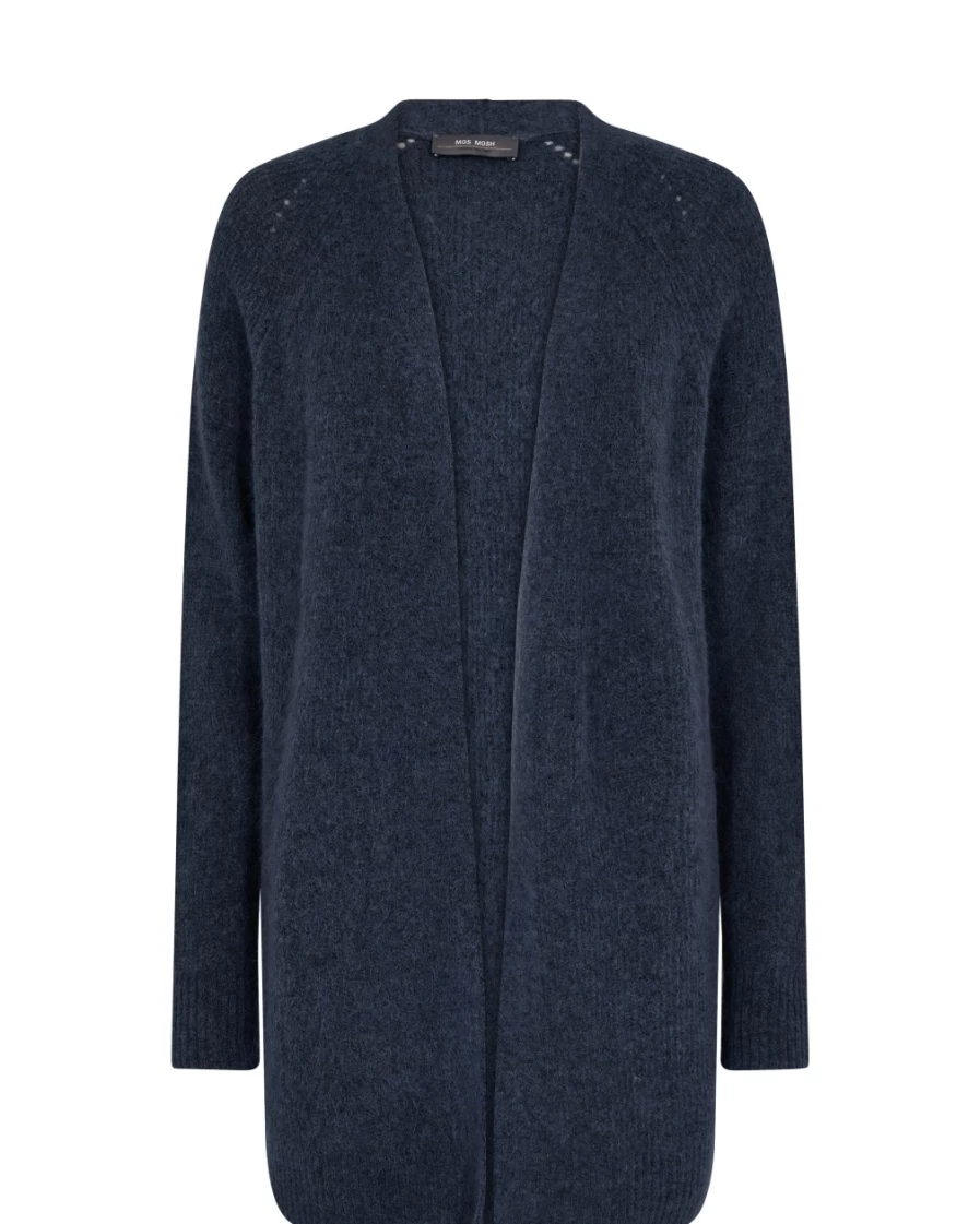 Mos Mosh Women's Long Navy Cardigan - Mmthora Salute Style Cozy Knit Sweater