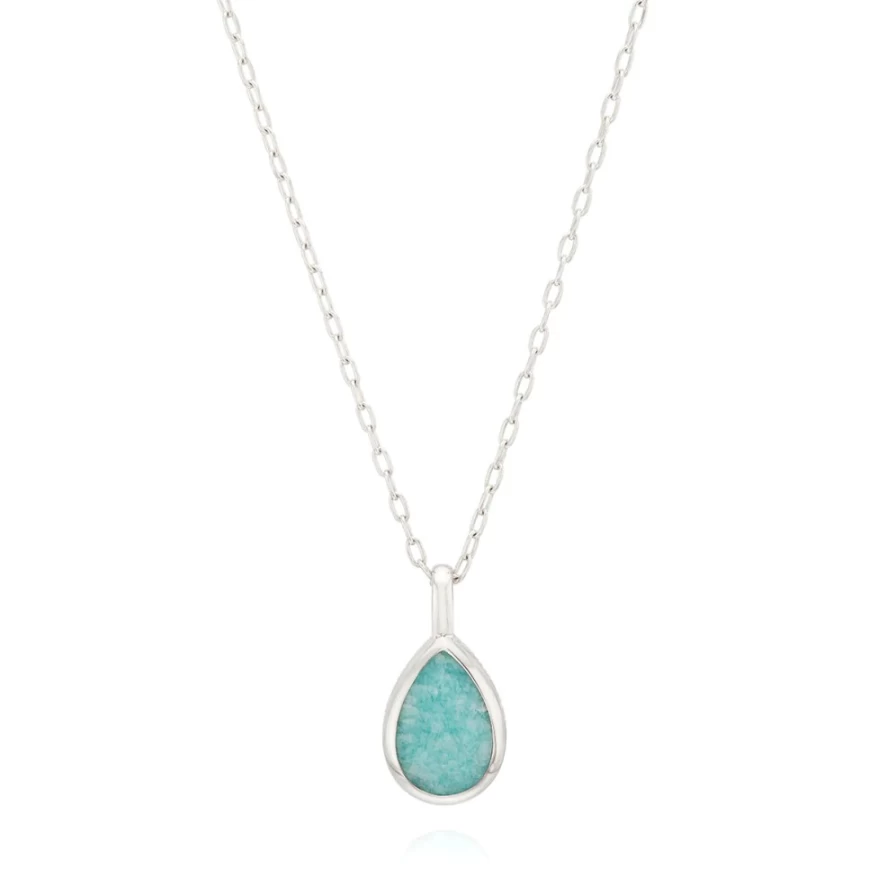 Anna Beck Women's Silver Amazonite Medium Pendant Necklace