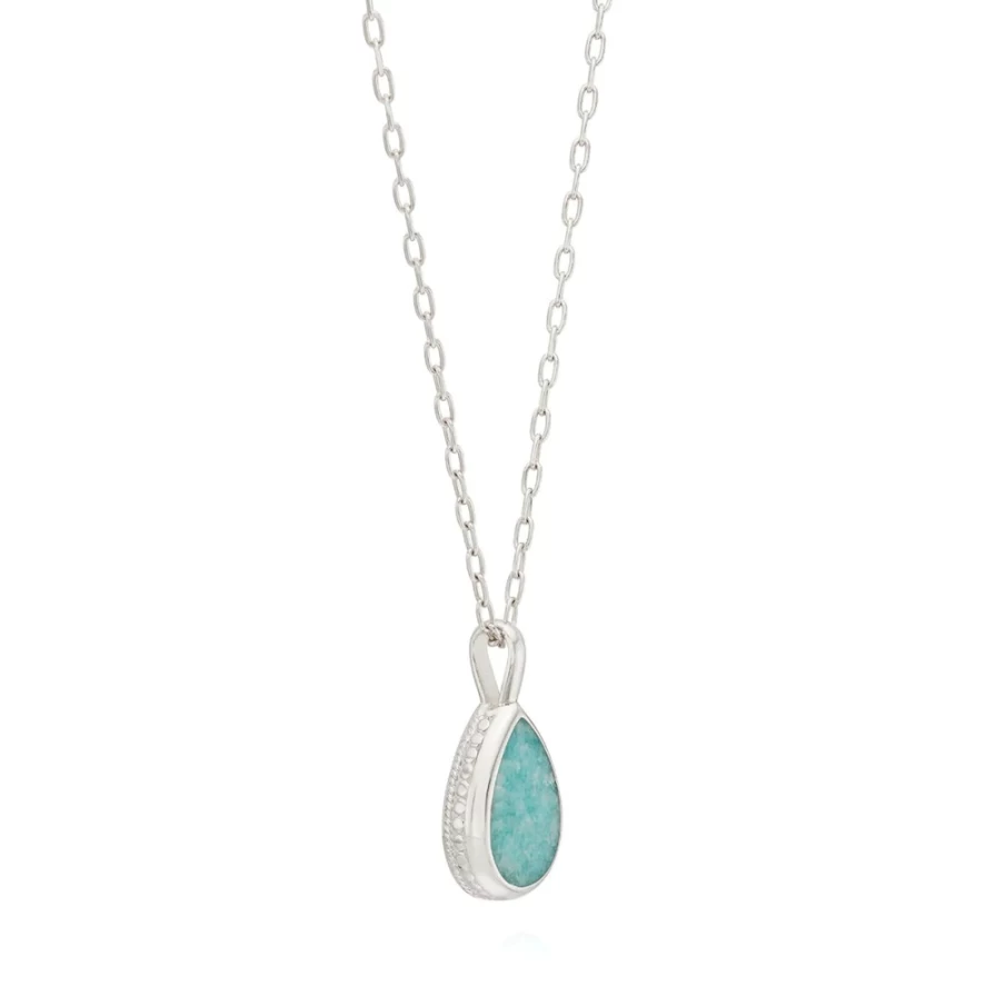Anna Beck Women's Silver Amazonite Medium Pendant Necklace