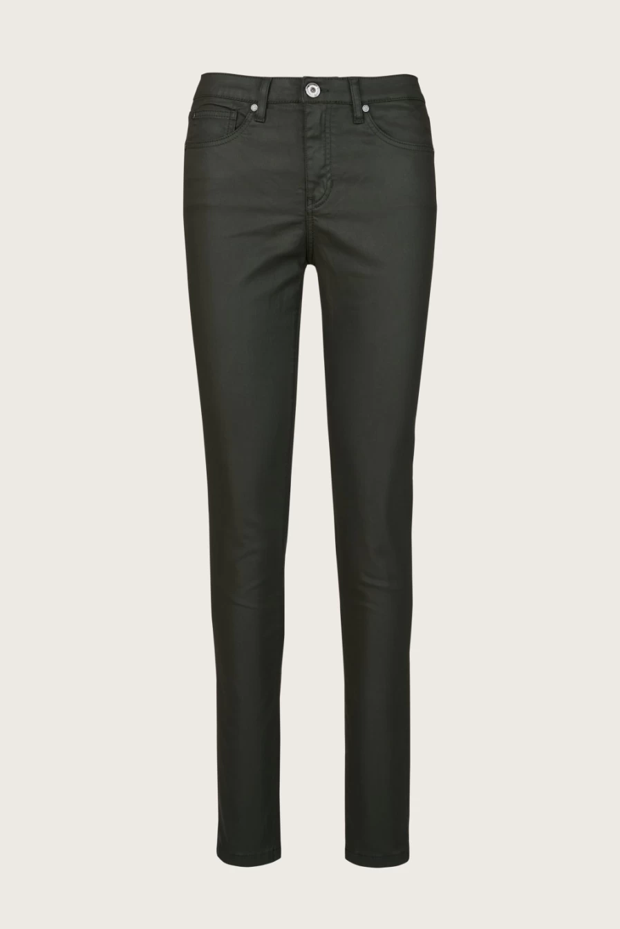 Denim Studio Women's Claire Wax Sateen Khaki Pants - High-Quality Stretch Denim Trousers