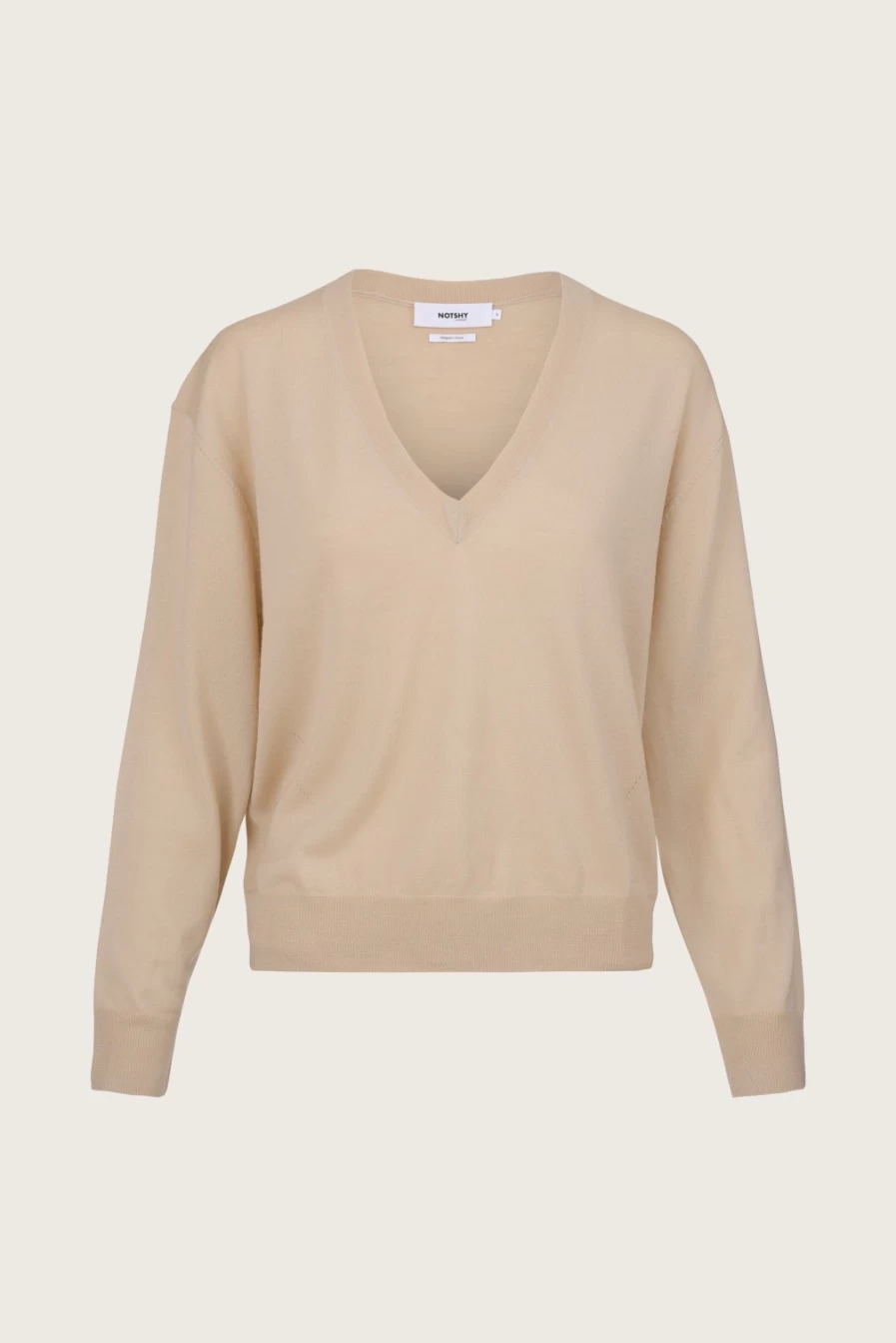 Not Shy Women's Agata Knit Dune Sweater - Soft Casual Pullover Top