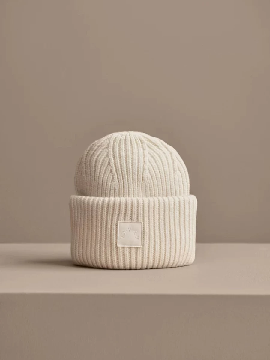 Varley Women's Cresta Rib Beanie in Egret - Soft Knit Winter Hat