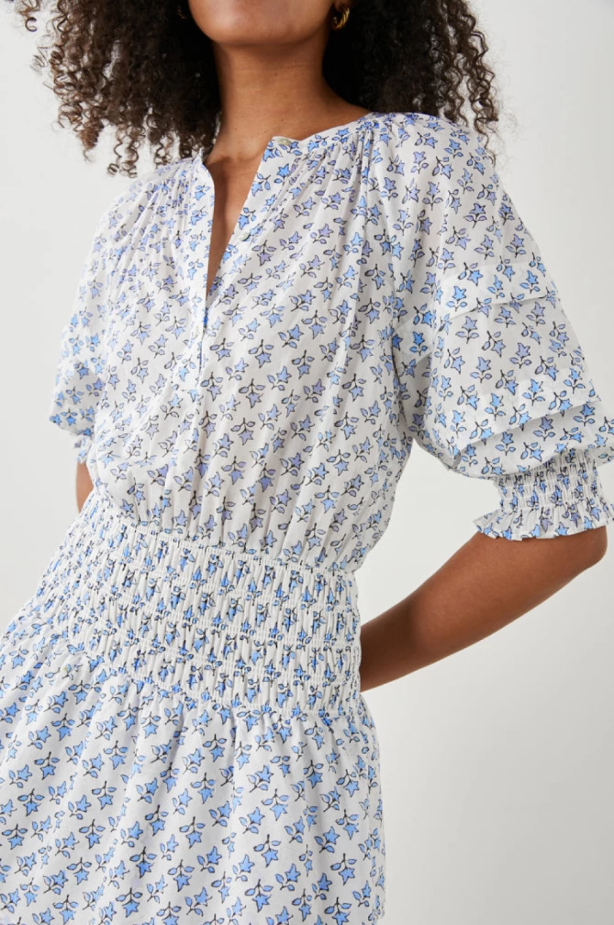 Rails Women's Milana Dress in White and Blue Ivy - Elegant Floral Summer Dress