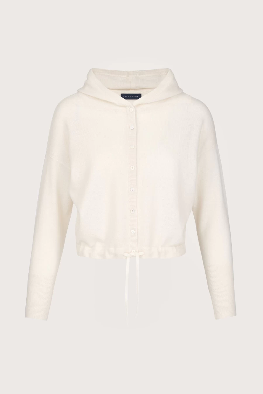 Sass & Edge Women's Alnwick Boxy Hoodie in White Ice - Oversized Casual Pullover