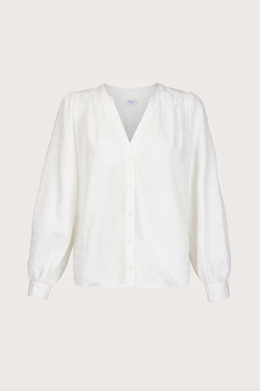 Mayla Women's Lorraine Blouse in Winter White - Elegant Feminine Top