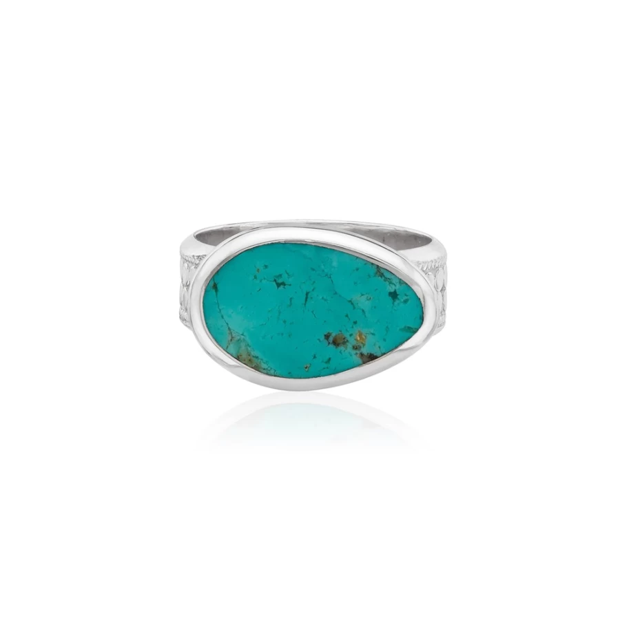 Anna Beck Women's Turquoise Asymmetrical Cocktail Ring in Sterling Silver