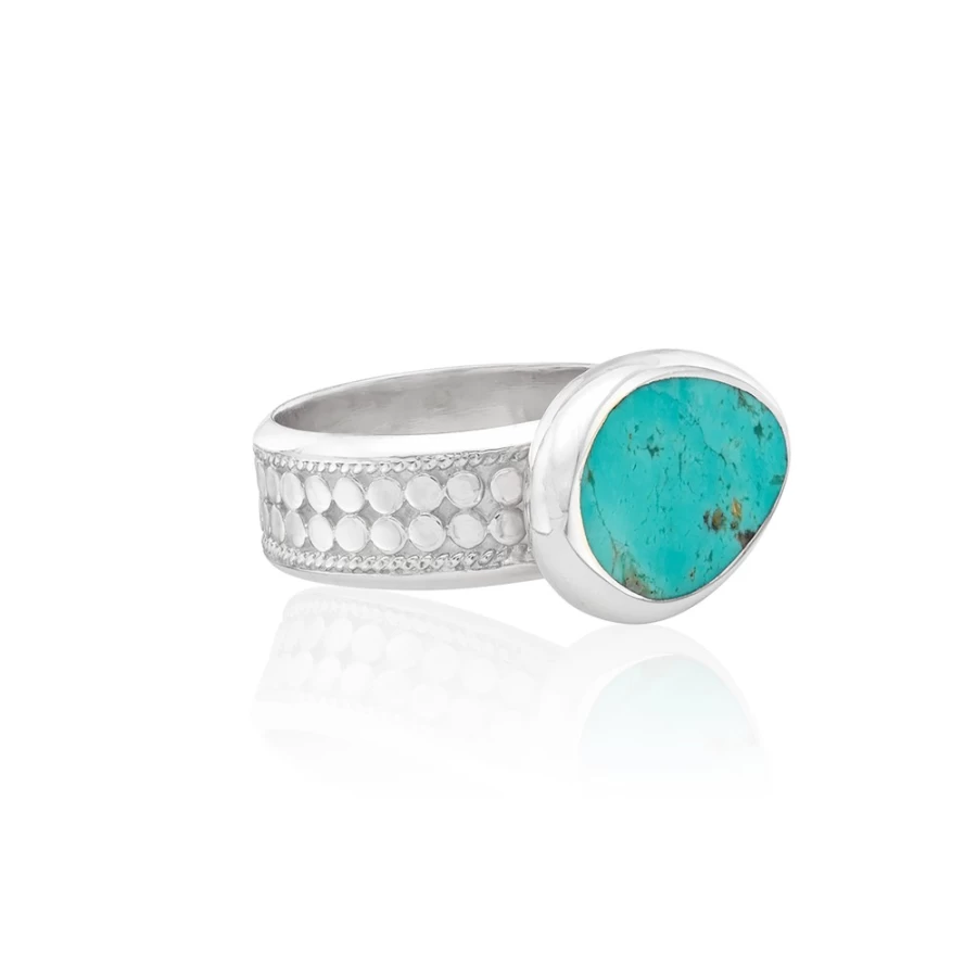 Anna Beck Women's Turquoise Asymmetrical Cocktail Ring in Sterling Silver
