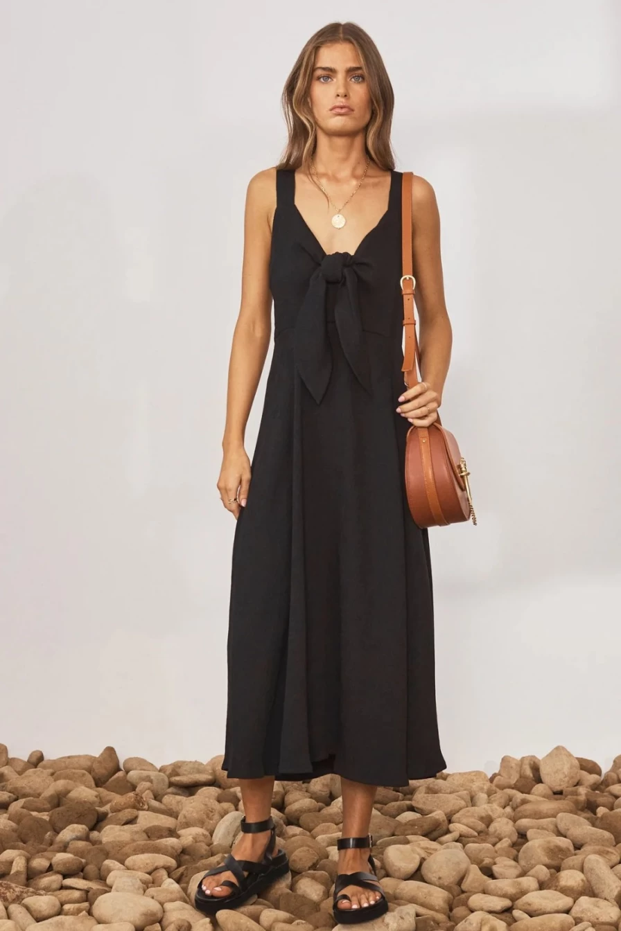 Sancia Women's Sylvie Ink Flowy Midi Dress - Elegant Casual Wear