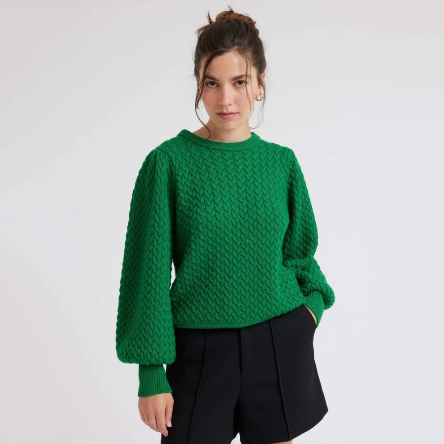 Idano Women's Green Jumper | Mailys Knit Sweater
