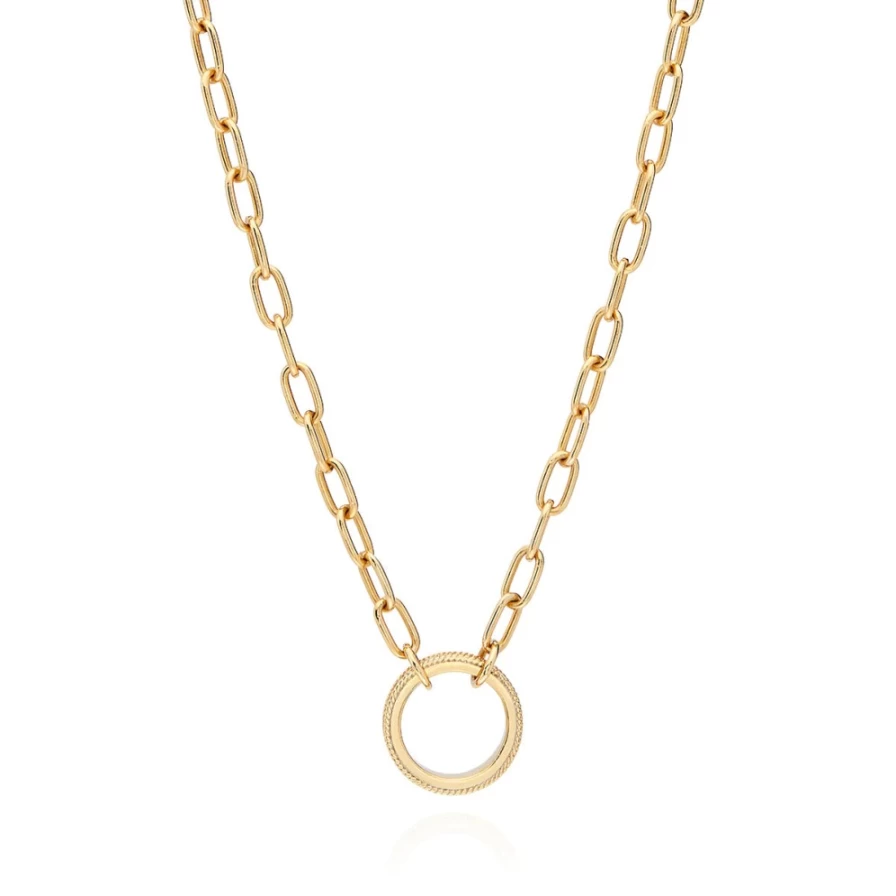 Anna Beck Women's Open Chain Necklace in Gold - Elegant Gold-Tone Layering Necklace for Everyday Wear