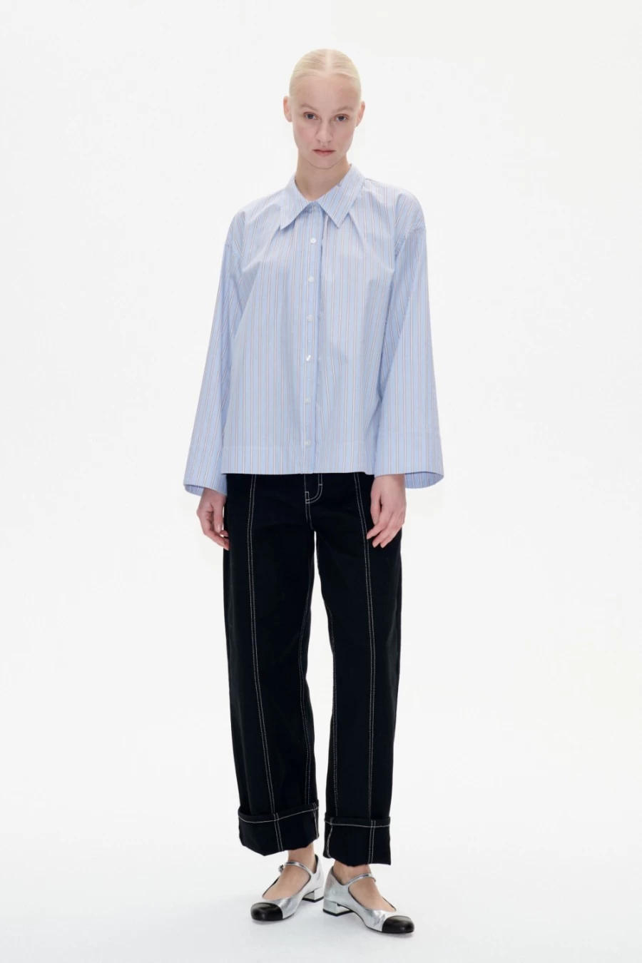 Baum und Pferdgarten Women's Marcella Blue Stripe Shirt - Margot Stripe Casual Top