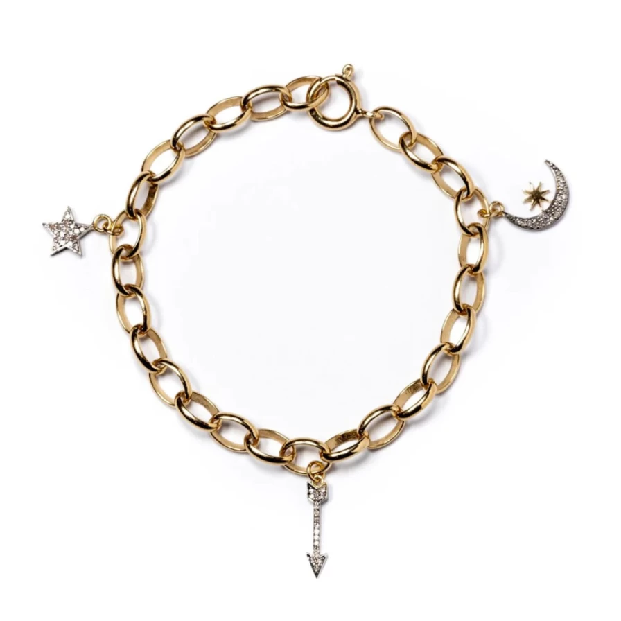 Kirstie Le Marque Diamond Moon and Stars Bracelet for Women - Elegant Celestial Jewelry
