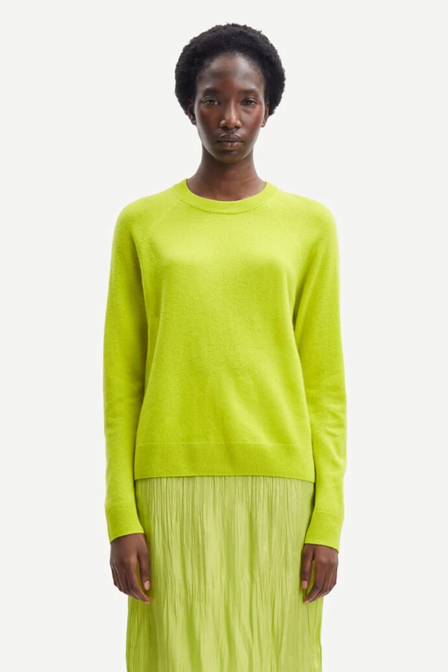 Samsoe Samsoe Women's Boston O-Neck Top - Delicate Sprout Green Casual Tee