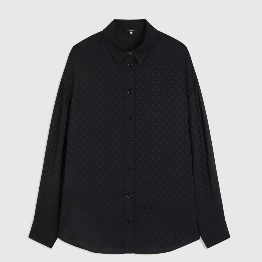 Idano Women's Helene Button-Down Shirt in Navy Blue - Classic Casual Top