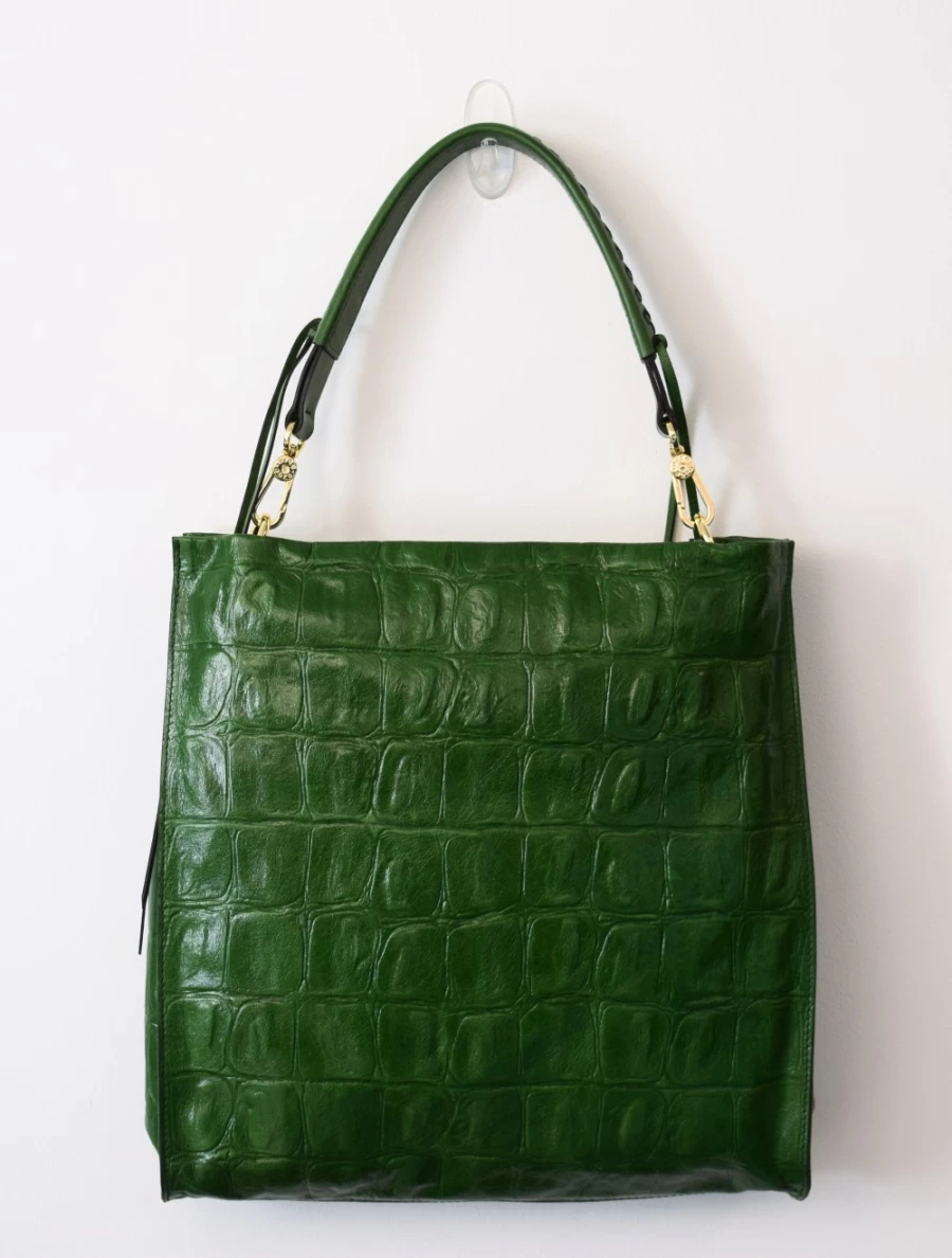 Abro Women's Primitivo Green Heather Leather Hobo Bag