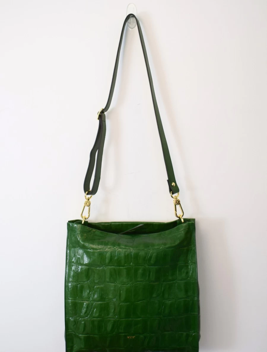 Abro Women's Primitivo Green Heather Leather Hobo Bag
