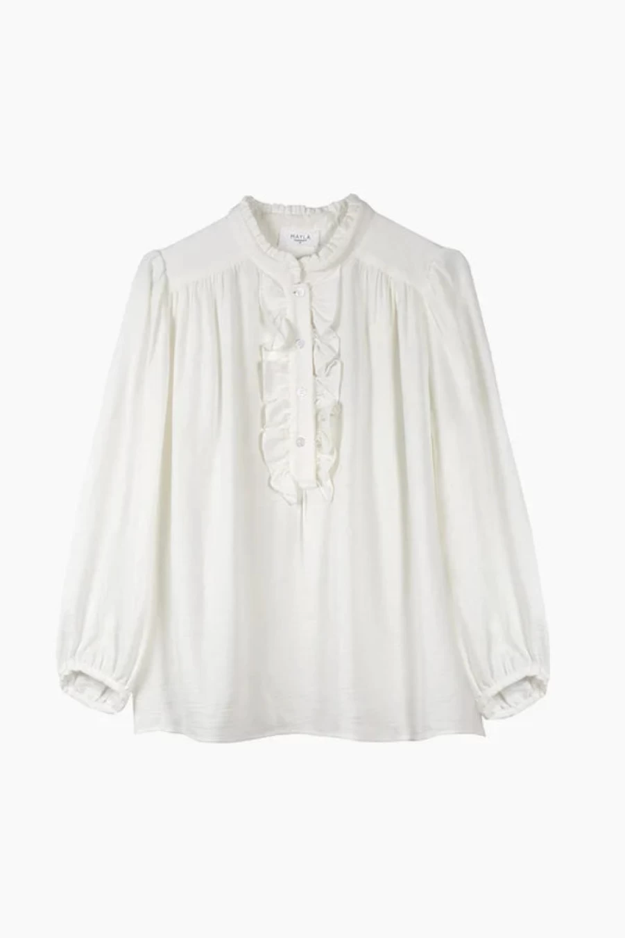 Mayla Women's Lucy Blouse in White - Elegant Feminine Top