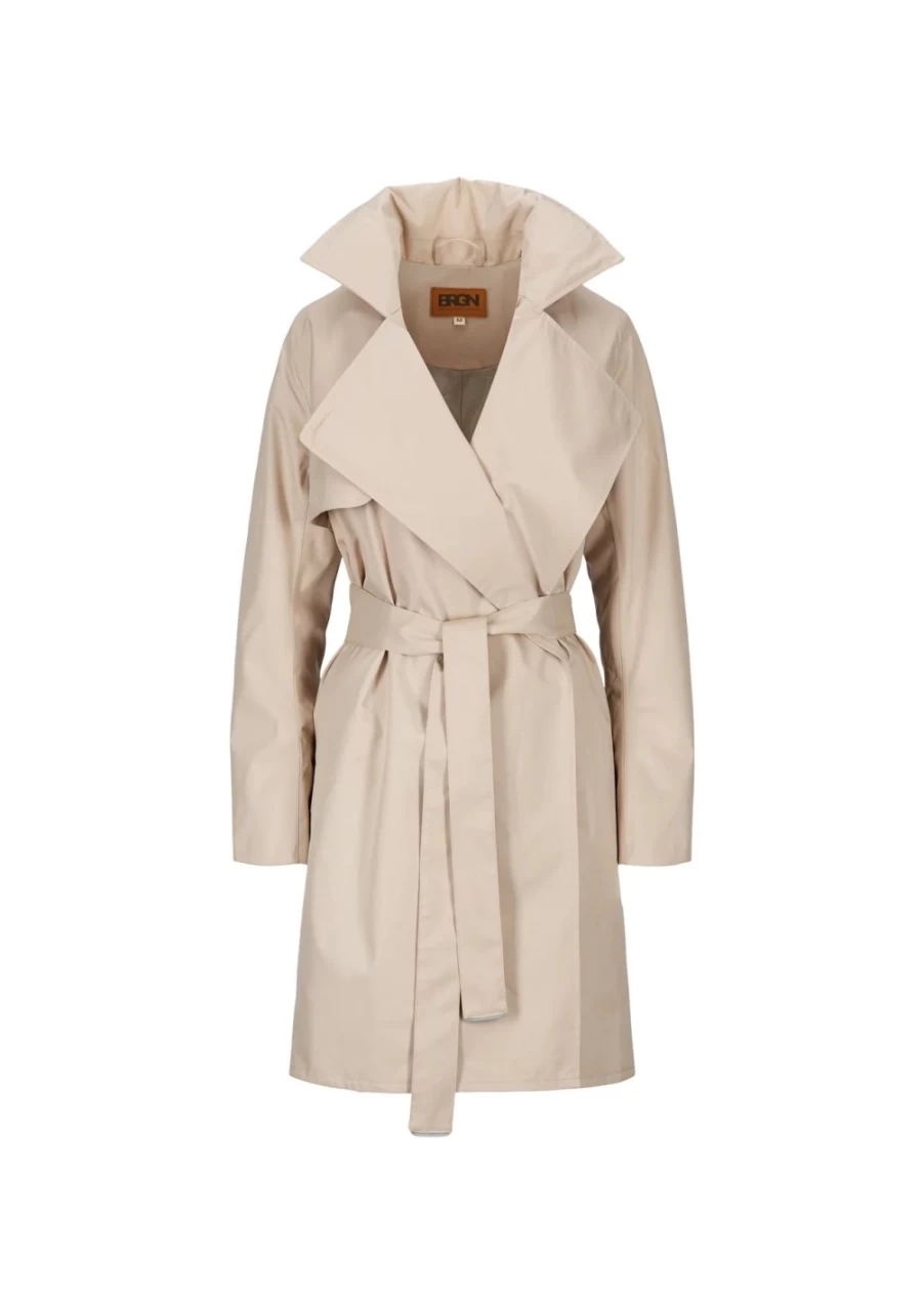 BRGN Women's Yr Coat Sand - Stylish Trench Coat for Women