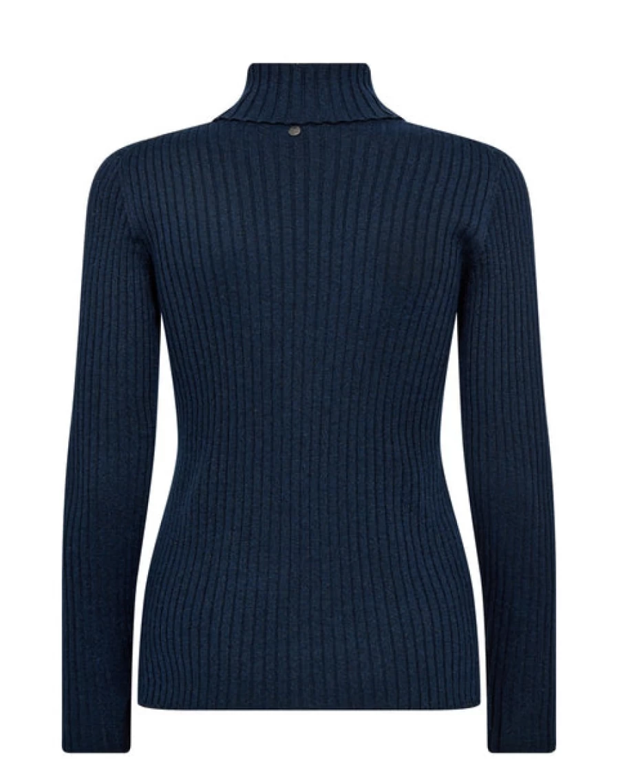 Mos Mosh Women's Rib Rollneck Sweater in Pageant Blue | Mmrelena Style
