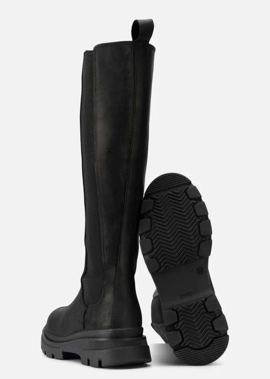 BRGN Women's Waterproof Slim Fit Knee High Boots - Stylish Black Winter Fashion Footwear