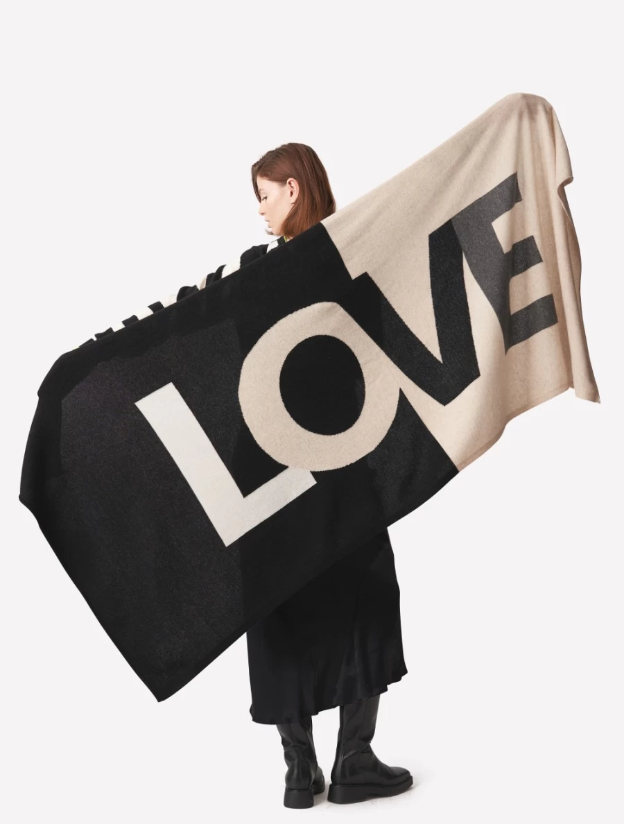Brodie Women's Black Love Logo Scarf - Stylish & Soft Fashion Accessory
