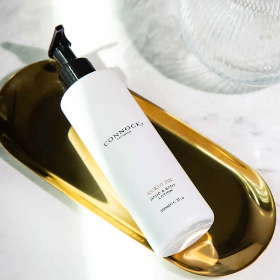 Connock London Kukui Oil Hand & Body Lotion for Women – Moisturizing & Nourishing Dry Skin Care