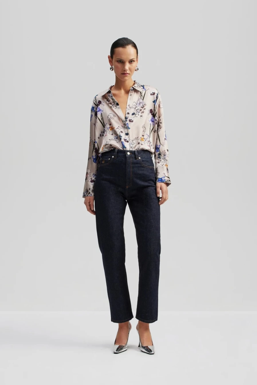 BY MALINA Women's Rory Shirt - Floral Fall Blouse, Autumn Bloom Print Top